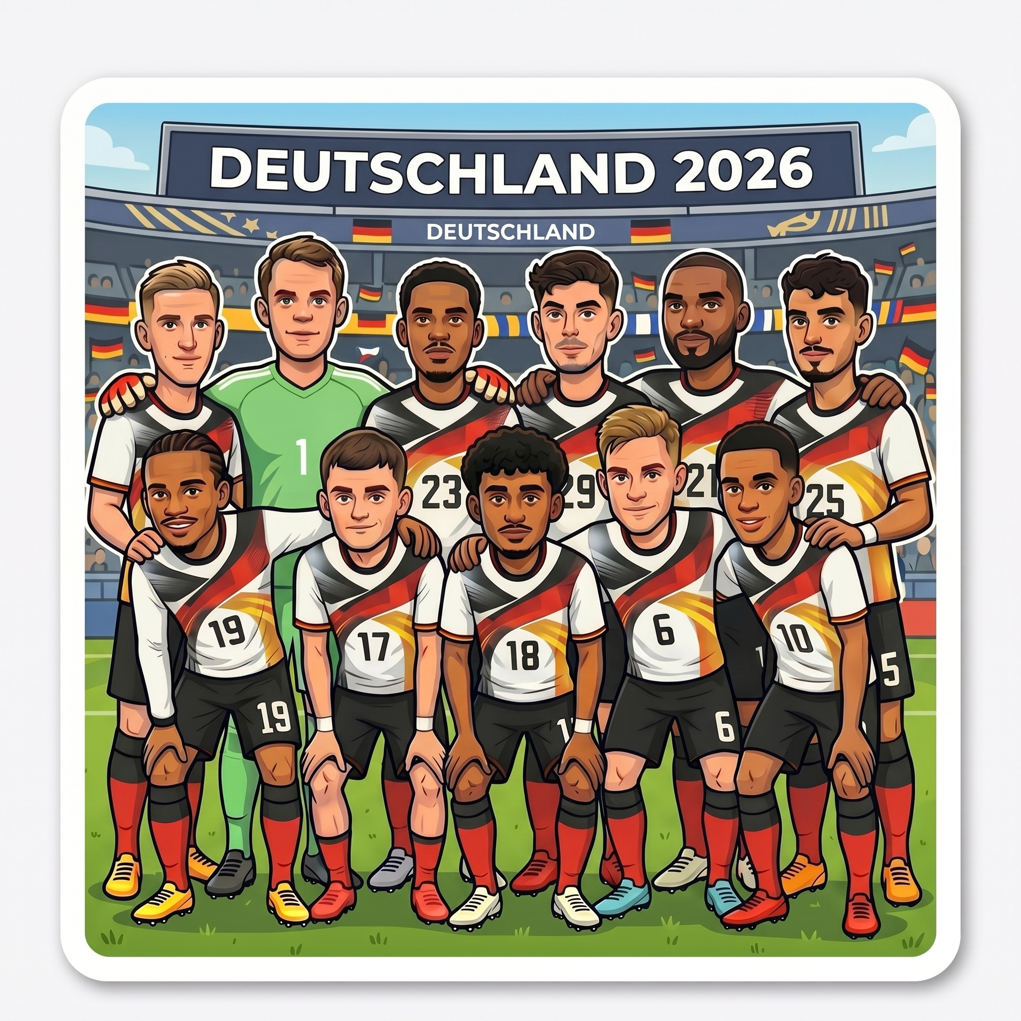 Deutschland Poster 2026 „Team“ – Matt, 13×18 cm