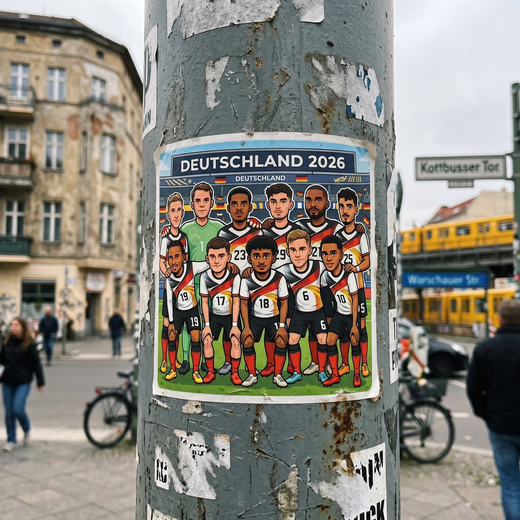 Deutschland Poster 2026 „Team“ – Matt, 13×18 cm